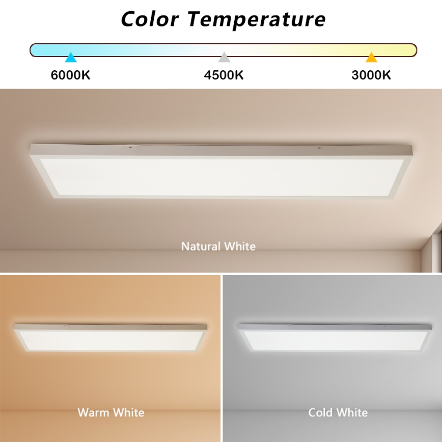 Brilagi - LED Dimbare badkamer plafondverlichting FRAME SMART LED/50W/230V 30x120 cm 3000-6000K IP44 wit + afstandsbediening