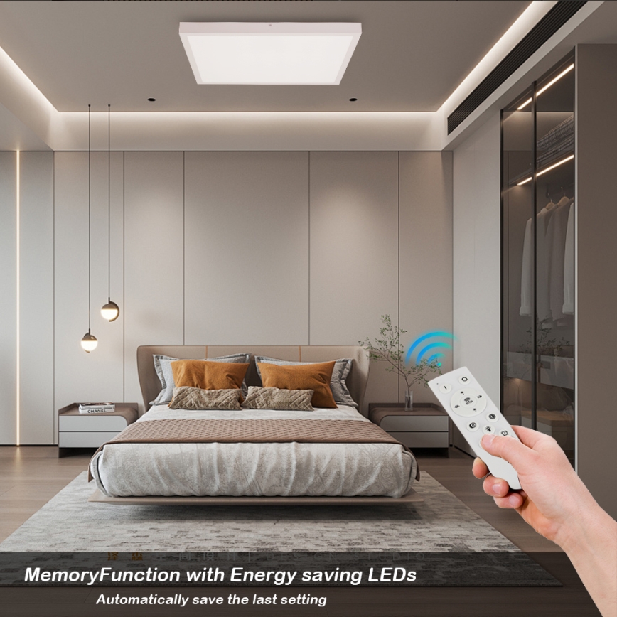 Brilagi - LED Dimbare badkamer plafondverlichting FRAME SMART LED/50W/230V 60x60 cm 3000-6000K IP44 wit + afstandsbediening