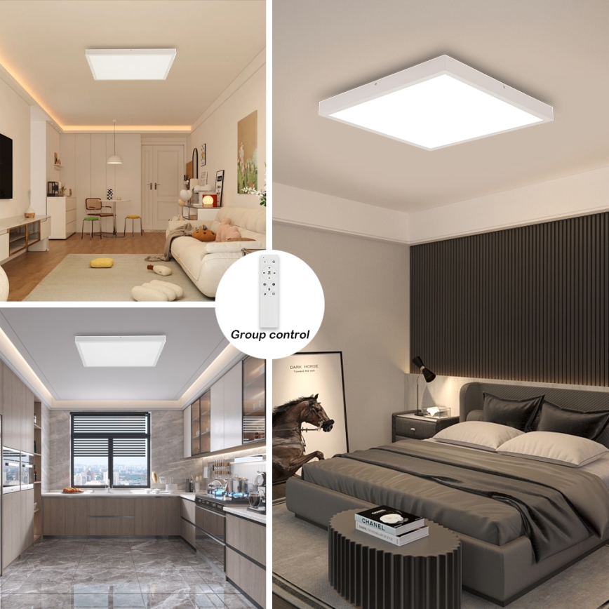 Brilagi - LED Dimbare badkamer plafondverlichting FRAME SMART LED/50W/230V 60x60 cm 3000-6000K IP44 wit + afstandsbediening