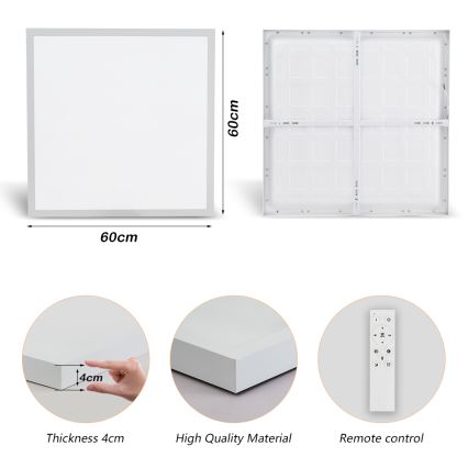 Brilagi - LED Dimbare badkamer plafondverlichting FRAME SMART LED/50W/230V 60x60 cm 3000-6000K IP44 wit + afstandsbediening