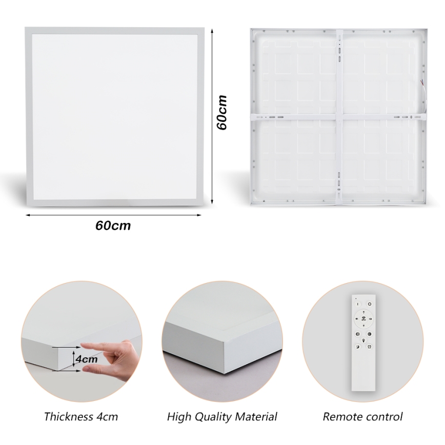 Brilagi - LED Dimbare badkamer plafondverlichting FRAME SMART LED/50W/230V 60x60 cm 3000-6000K IP44 wit + afstandsbediening