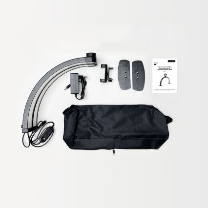 Brilagi - LED-dimbare boogvormige tafellamp met houder RADIO LED/25W/24/230V 3000/4000/6500K zwart