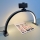 Brilagi - LED-dimbare boogvormige tafellamp met houder RADIO LED/25W/24/230V 3000/4000/6500K zwart