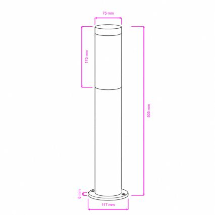 BRILAGI - LED-dimbare buitenlamp ELIA 1xE27/6W/230V 2700-6500K IP44 Wi-Fi 50 cm antraciet