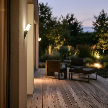 BRILAGI - LED dimbare buitenwandlamp ELIA 1xE27/6W/230V 2700-6500K IP44 Wi-Fi antraciet