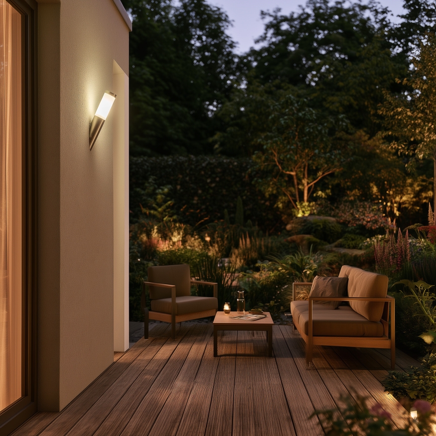 BRILAGI - Dimbare LED buitenwandlamp ELIA 1xE27/6W/230V 2700-6500K IP44 mat chroom