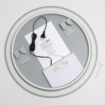 Brilagi - AVA ECO LED verwarmde badkamerspiegel, 11,5 W/230 V, Ø 60 cm, IP44, CRI 90, dimbaar + CCT