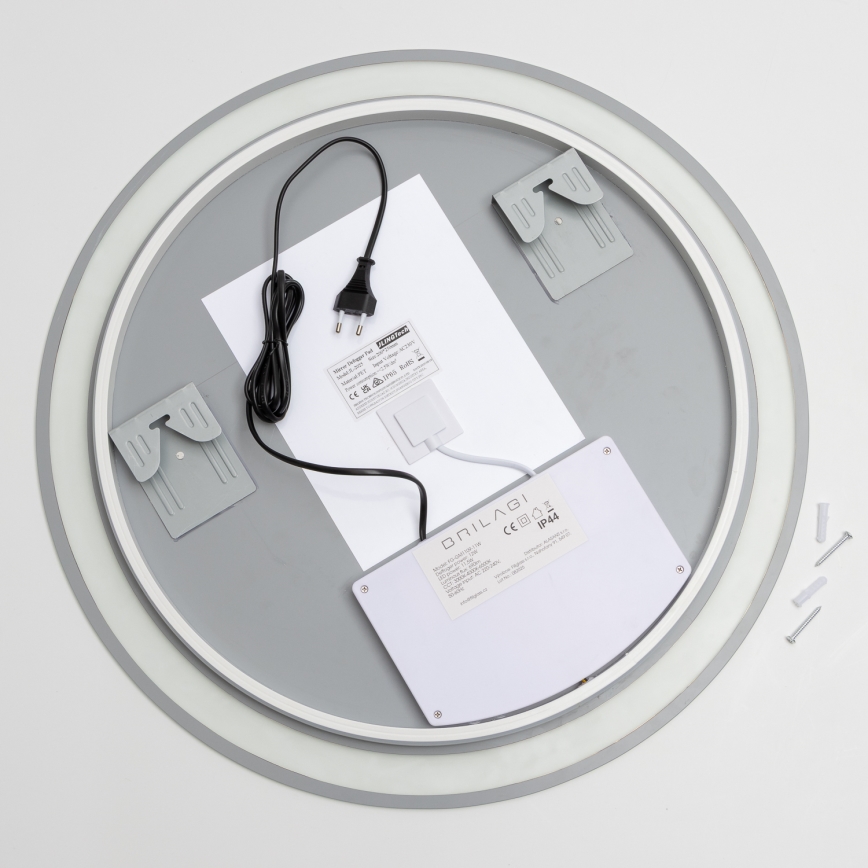 Brilagi - AVA ECO LED verwarmde badkamerspiegel, 11,5 W/230 V, Ø 60 cm, IP44, CRI 90, dimbaar + CCT