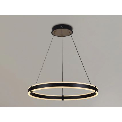 Brilagi - Dimbare LED-hanglamp aan kabel CIRCLE LED/85W/230V 3000-6500K Ø 60 cm zwart/goud + afstandsbediening