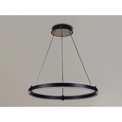 Brilagi - Dimbare LED-hanglamp aan kabel CIRCLE LED/85W/230V 3000-6500K Ø 60 cm zwart/goud + afstandsbediening
