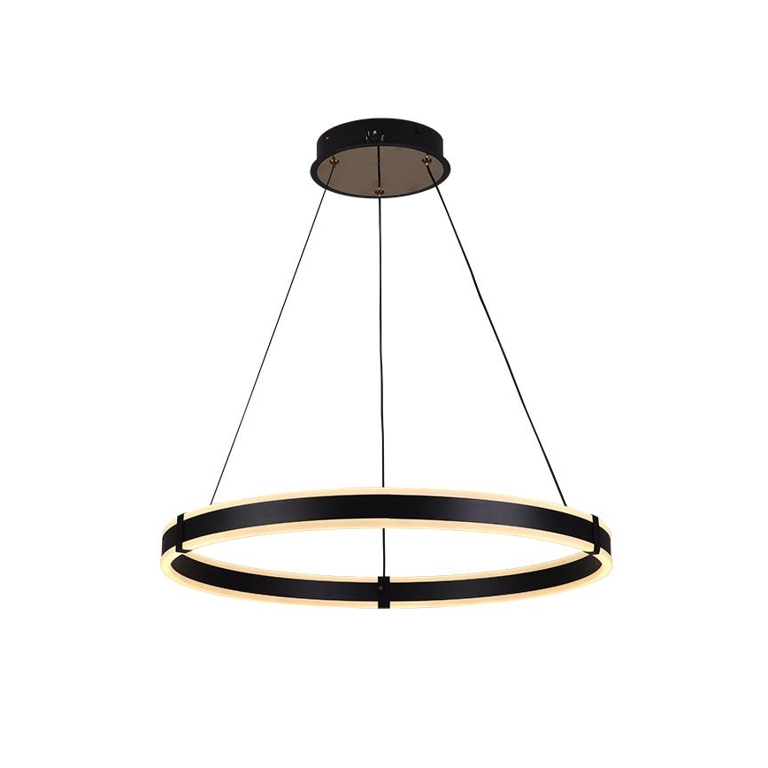 Brilagi - Dimbare LED-hanglamp aan kabel CIRCLE LED/85W/230V 3000-6500K Ø 60 cm zwart/goud + afstandsbediening