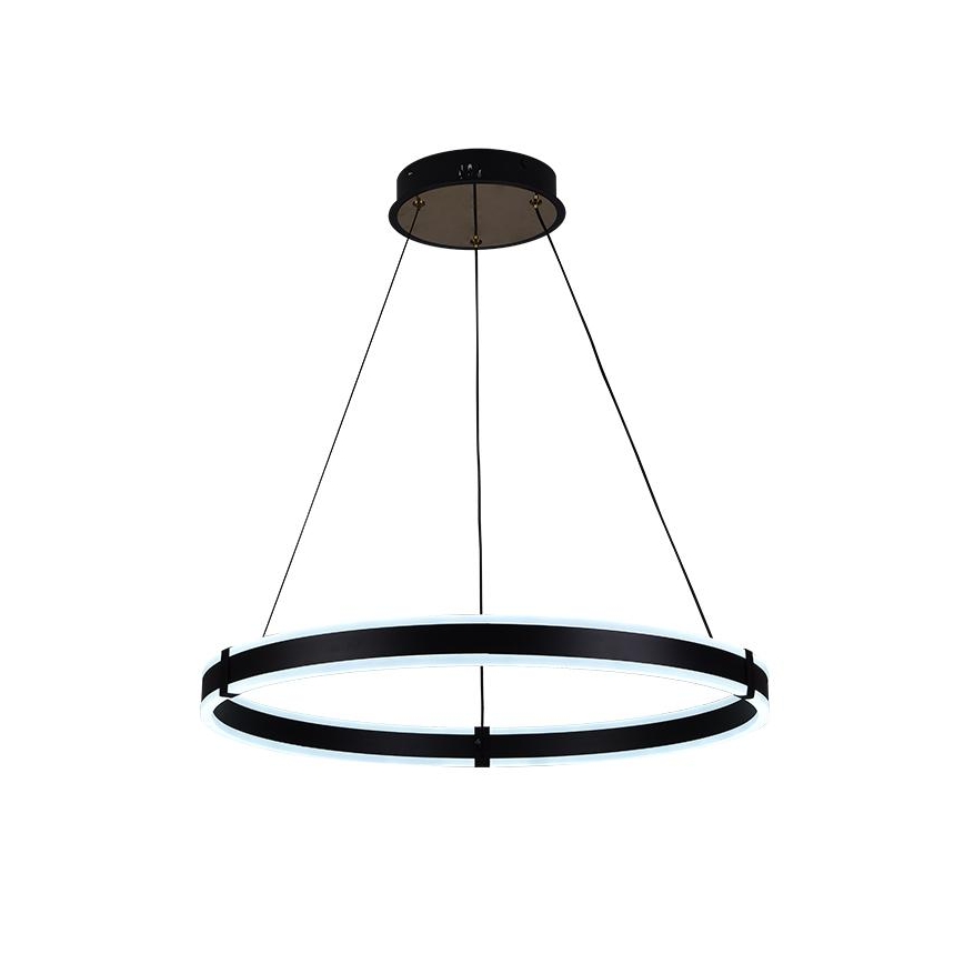 Brilagi - Dimbare LED-hanglamp aan kabel CIRCLE LED/85W/230V 3000-6500K Ø 60 cm zwart/goud + afstandsbediening