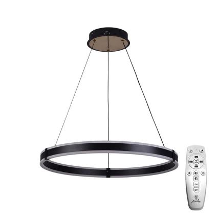 Brilagi - Dimbare LED-hanglamp aan kabel CIRCLE LED/85W/230V 3000-6500K Ø 60 cm zwart/goud + afstandsbediening
