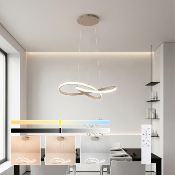 Brilagi - LED dimbare hanglamp aan een kabel INFINITY LED/55W/230V 3000-6000K 50x50 cm beige + afstandsbediening