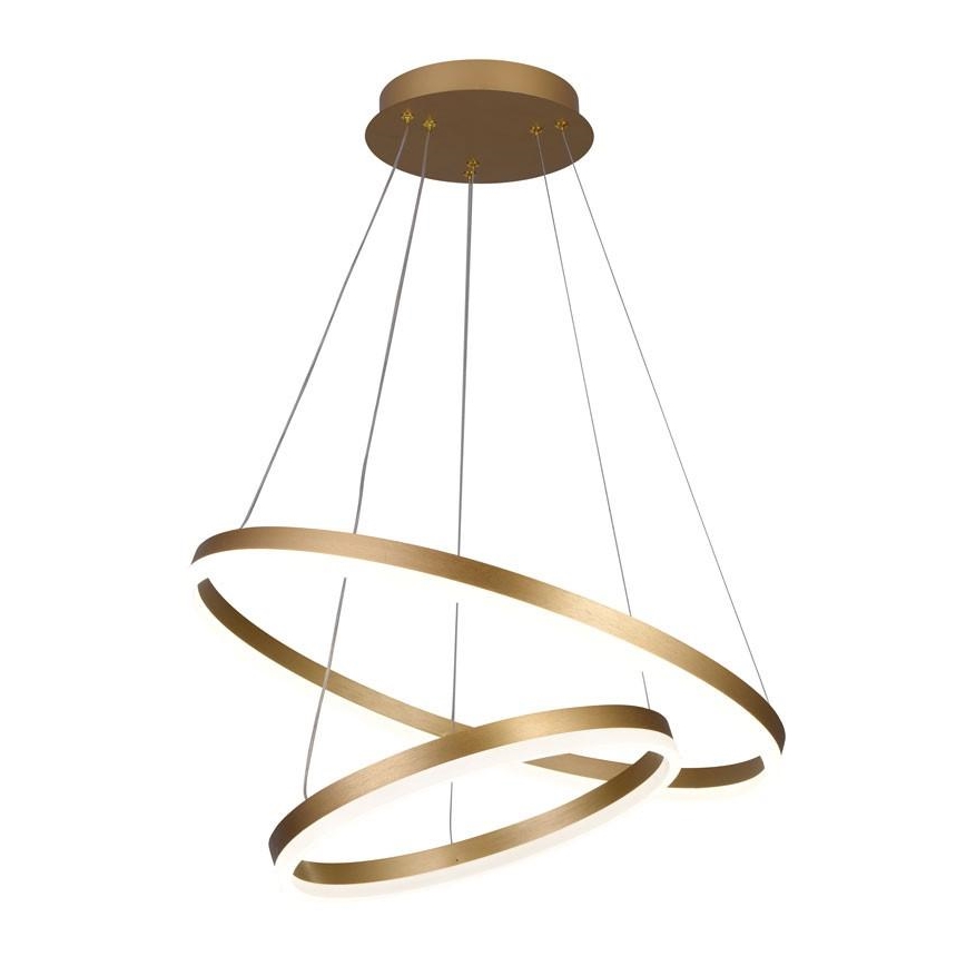 Brilagi - LED-dimbare hanglamp CIRCLE LED/70W/230V 3000-6500K Ø 60 cm goudkleurig + afstandsbediening