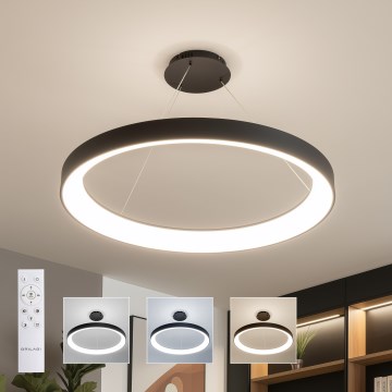 Brilagi - LED-dimbare hanglamp aan kabel FALCON II LED/108W/230V 3000-6500K Ø 80 cm zwart + afstandsbediening