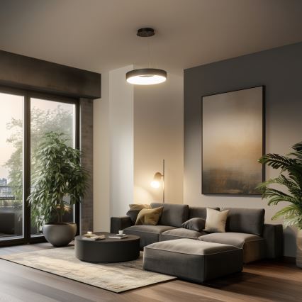 Brilagi - LED dimbare hanglamp aan kabel FALCON II LED/67W/230V 3000-6500K Ø 40 cm zwart + afstandsbediening