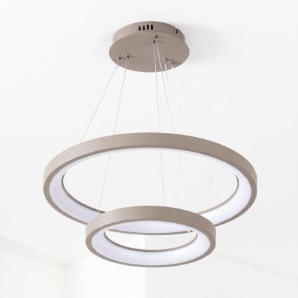BRILAGI - LED dimbare hanglamp aan kabel FALCON SLIM LED/68W/230V 3000-6500K Ø 50 cm beige + afstandsbediening