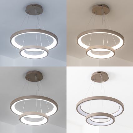 BRILAGI - LED dimbare hanglamp aan kabel FALCON SLIM LED/68W/230V 3000-6500K Ø 50 cm beige + afstandsbediening