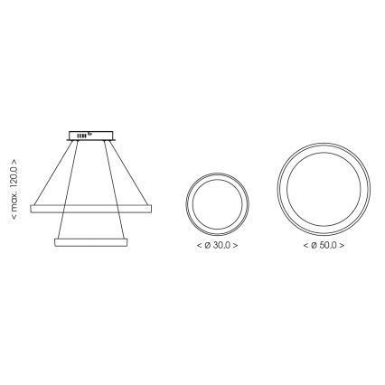 BRILAGI - LED dimbare hanglamp aan kabel FALCON SLIM LED/68W/230V 3000-6500K Ø 50 cm beige + afstandsbediening