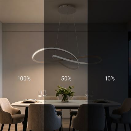 Brilagi - LED-dimbare hanglamp aan kabel INFINITY LED/80W/230V 3000-6000K 80x80 cm beige + afstandsbediening