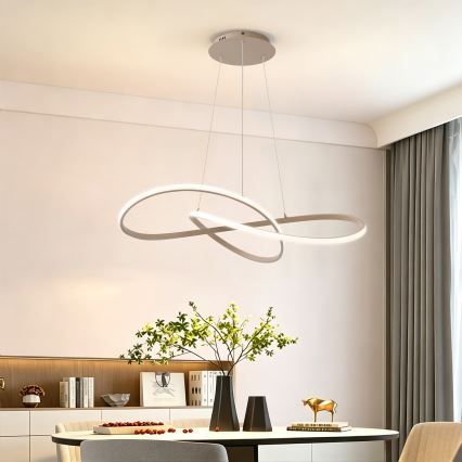 Brilagi - LED-dimbare hanglamp aan kabel INFINITY LED/80W/230V 3000-6000K 80x80 cm beige + afstandsbediening