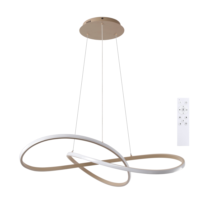 Brilagi - LED-dimbare hanglamp aan kabel INFINITY LED/80W/230V 3000-6000K 80x80 cm beige + afstandsbediening