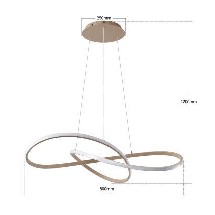 Brilagi - LED-dimbare hanglamp aan kabel INFINITY LED/80W/230V 3000-6000K 80x80 cm beige + afstandsbediening