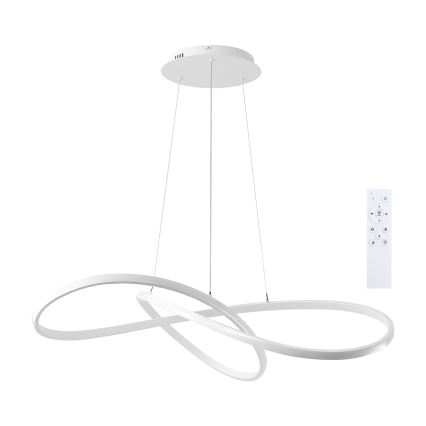 Brilagi - Dimbare LED-hanglamp met staalkabel INFINITY LED/80W/230V 3000-6000K 80x80 cm wit + afstandsbediening