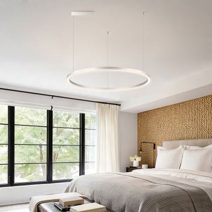 Brilagi - Dimbare LED-hanglamp met kabel PORTOFINO LED/60W/230V 3000-6000K Ø 80 cm zilver + afstandsbediening