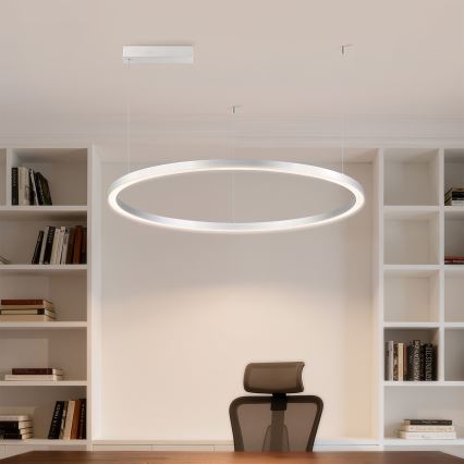 Brilagi - Dimbare LED-hanglamp met kabel PORTOFINO LED/60W/230V 3000-6000K Ø 80 cm zilver + afstandsbediening