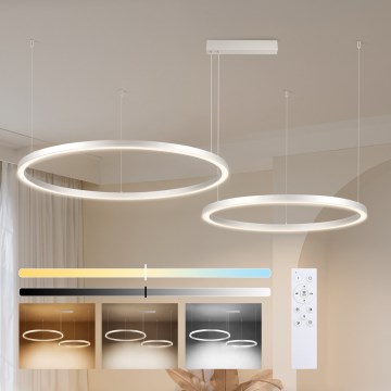 Brilagi - LED-dimbare hanglamp aan kabel PORTOFINO LED/98W/230V 3000-6000K zilver + afstandsbediening