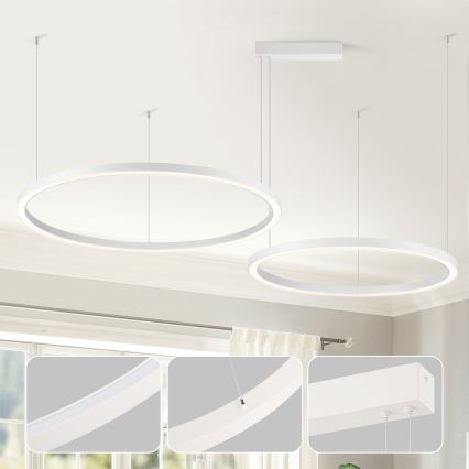 Brilagi - Dimbare LED-pendellamp met kabel PORTOFINO LED/98W/230V 3000-6000K wit + afstandsbediening