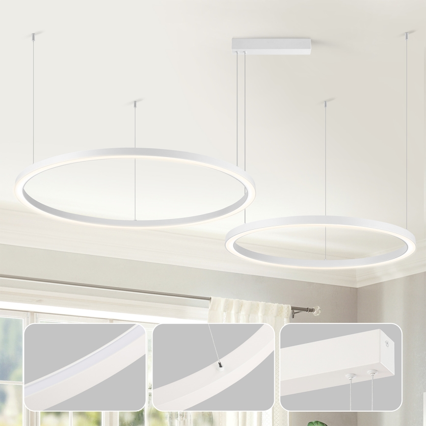 Brilagi - Dimbare LED-pendellamp met kabel PORTOFINO LED/98W/230V 3000-6000K wit + afstandsbediening
