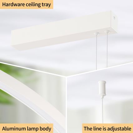 Brilagi - Dimbare LED-pendellamp met kabel PORTOFINO LED/98W/230V 3000-6000K wit + afstandsbediening