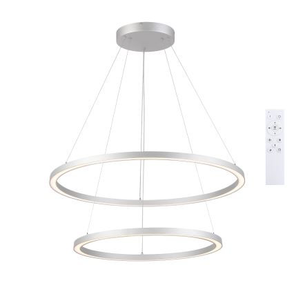 Brilagi - LED-dimbare hanglamp met kabel PORTOFINO LED/98W/230V 3000-6000K Ø 80 cm zilver + afstandsbediening