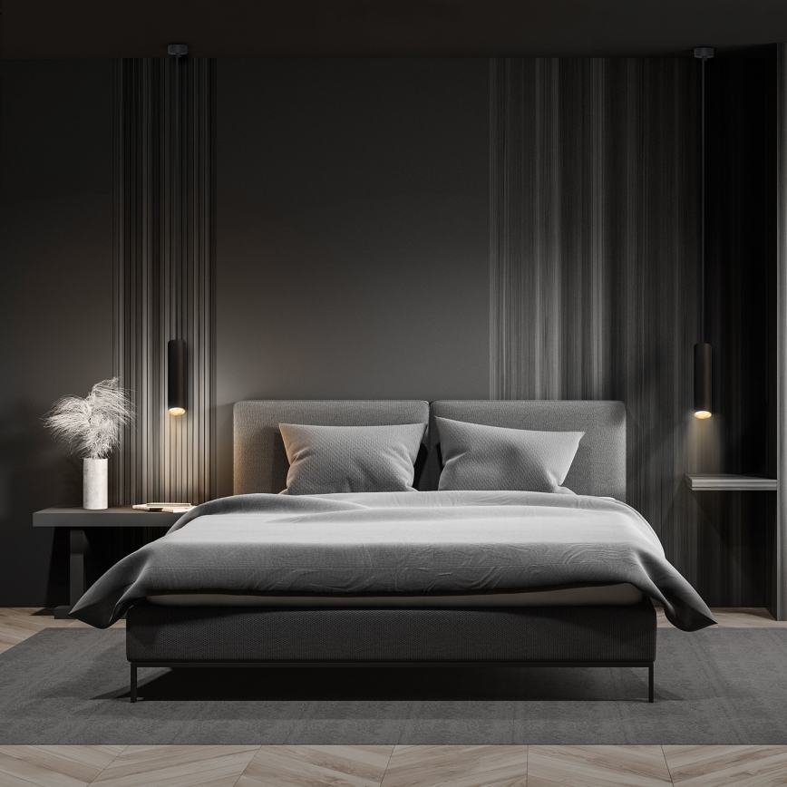 Brilagi - LED RGBW dimbare hanglamp met kabel SELE 1xGU10/6W/230V 3000K zwart/goud + afstandsbediening