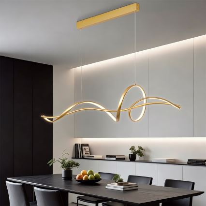 Brilagi - LED dimbare kabelhanglamp SIGNATURE LED/55W/230V 3000-6000K 120x23 cm goud + afstandsbediening