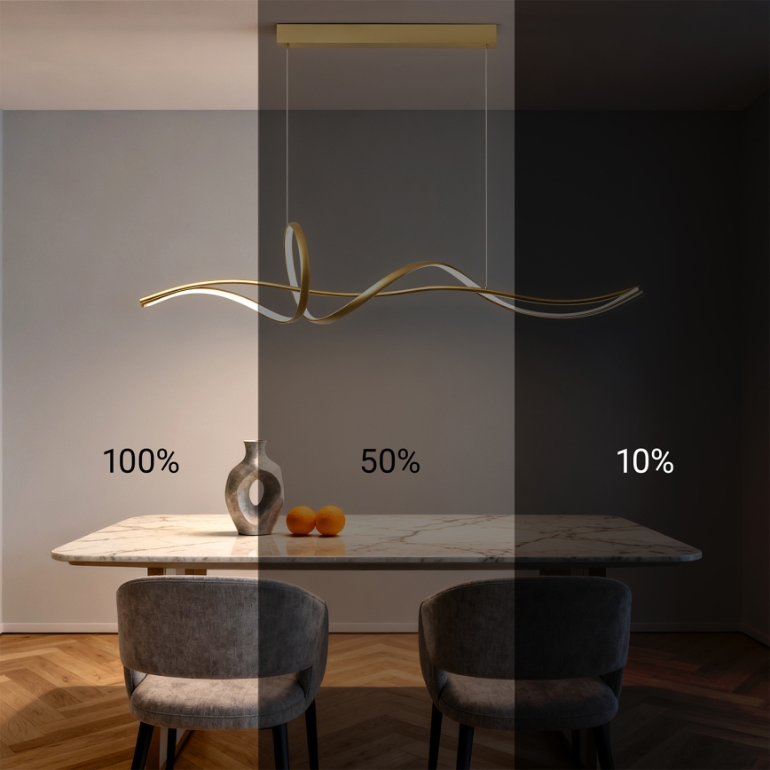 Brilagi - LED dimbare kabelhanglamp SIGNATURE LED/55W/230V 3000-6000K 120x23 cm goud + afstandsbediening