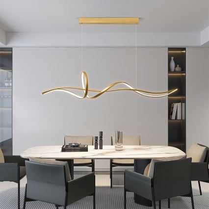 Brilagi - LED dimbare kabelhanglamp SIGNATURE LED/55W/230V 3000-6000K 120x23 cm goud + afstandsbediening