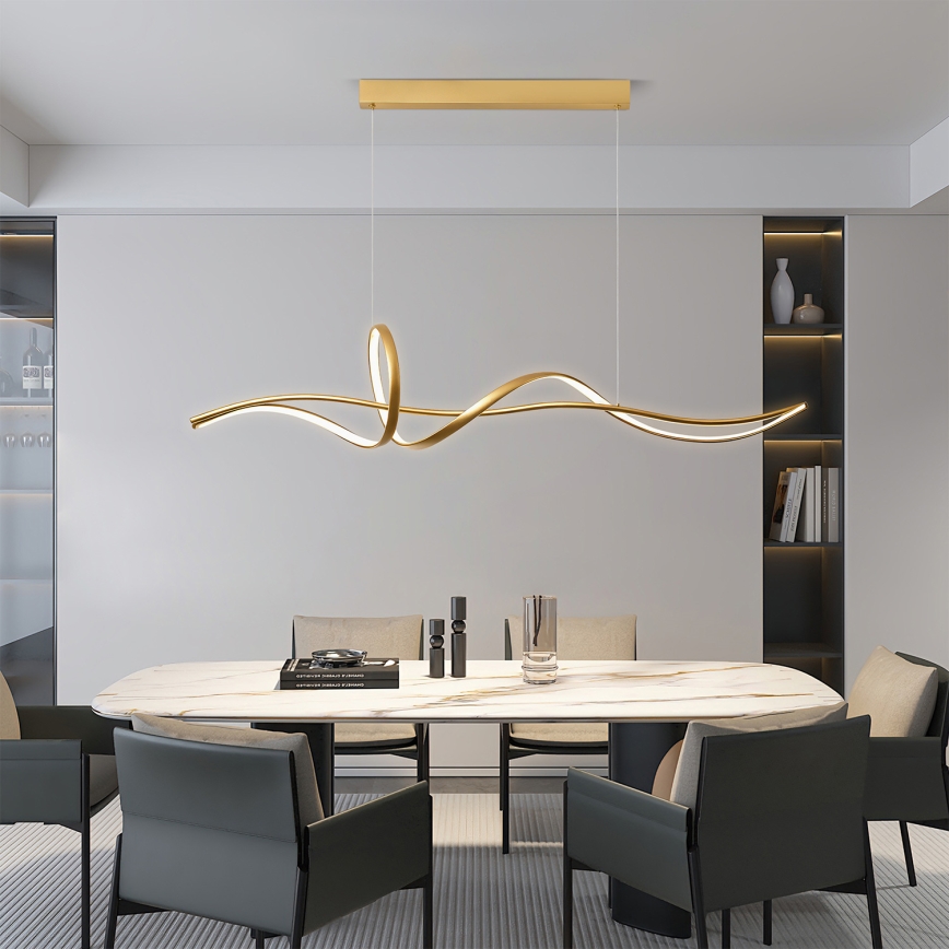 Brilagi - LED dimbare kabelhanglamp SIGNATURE LED/55W/230V 3000-6000K 120x23 cm goud + afstandsbediening