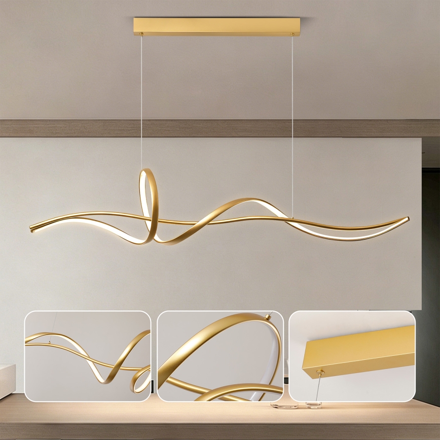 Brilagi - LED dimbare kabelhanglamp SIGNATURE LED/55W/230V 3000-6000K 120x23 cm goud + afstandsbediening