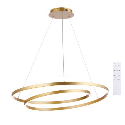 Brilagi - Dimbare LED-hanglamp aan kabel TWISTER LED/105W/230V 3000-6000K Ø 100 cm goud + afstandsbediening