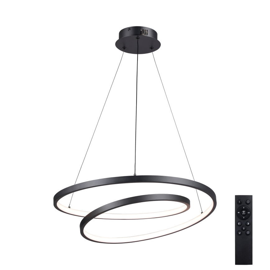 Brilagi - Dimbare LED-hanglamp aan kabel TWISTER LED/48W/230V 3000-6000K Ø 50 cm zwart + afstandsbediening