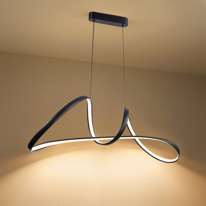 Brilagi - LED dimbare hanglamp aan kabel TWISTER LED/60W/230V 3000-6000K zwart + afstandsbediening