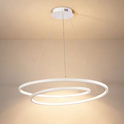 Brilagi - LED dimbare hanglamp met kabelophanging TWISTER LED/75W/230V 3000-6000K Ø 70 cm wit + afstandsbediening