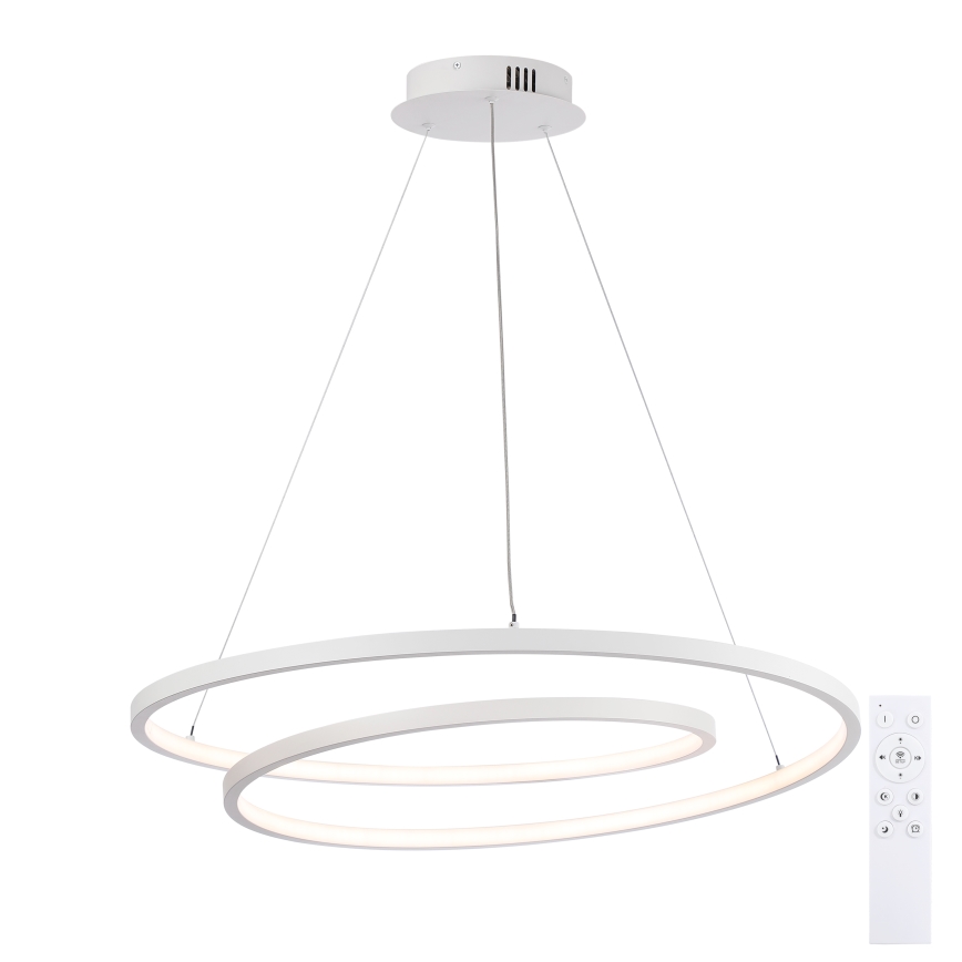Brilagi - LED dimbare hanglamp met kabelophanging TWISTER LED/75W/230V 3000-6000K Ø 70 cm wit + afstandsbediening