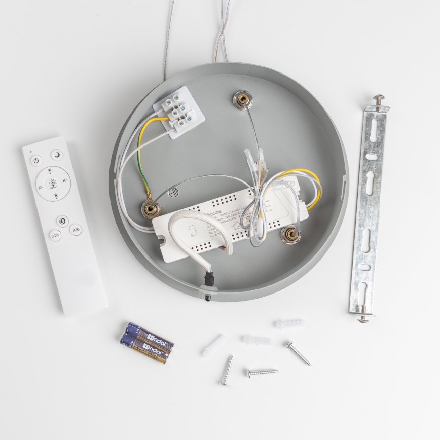 Brilagi - LED dimbare hanglamp aan kabel FALCON LED/80W/230V 3000-6500K Ø 60 cm grijs + afstandsbediening