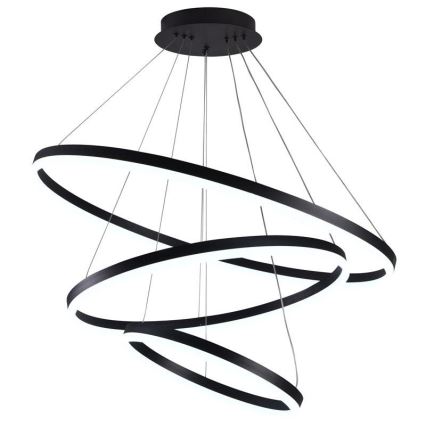 Brilagi - dimbare LED-hanglamp aan kabel CIRCLE LED/125W/230V 3000-6500K Ø 80 cm zwart + afstandsbediening
