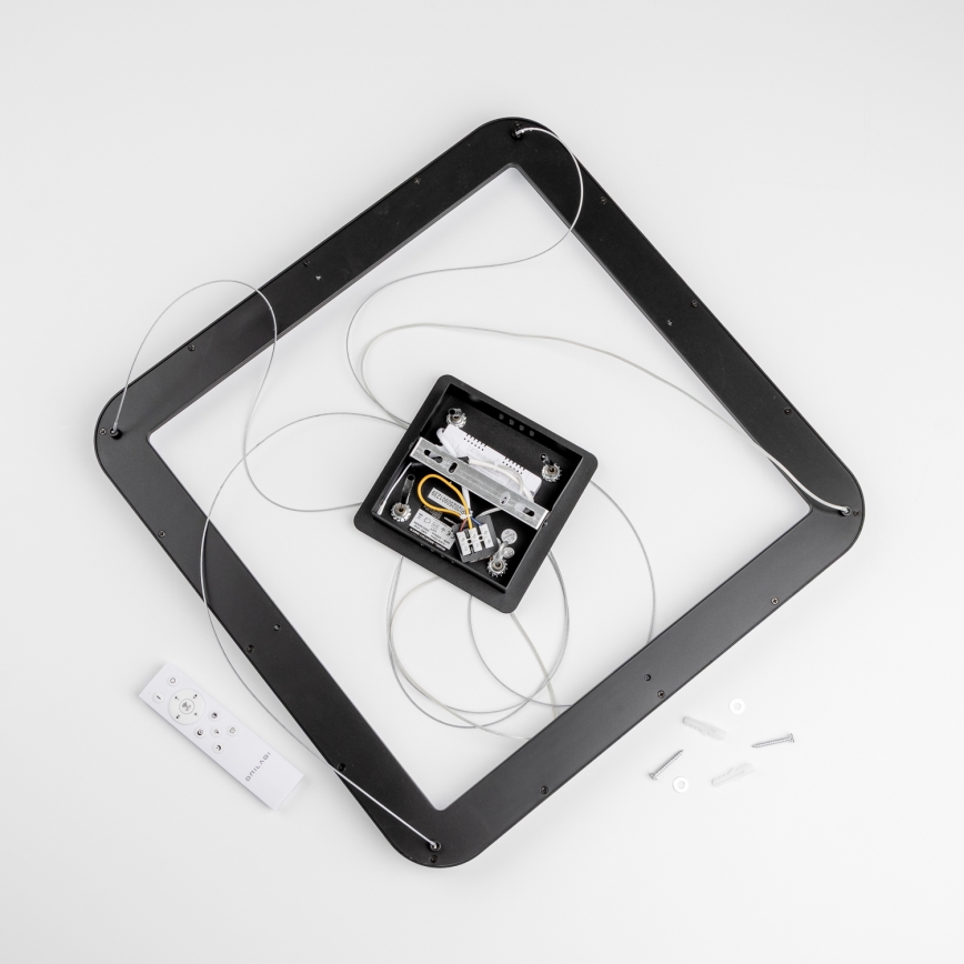 Brilagi - dimbare LED-hanglamp aan een kabel FALCON SLIM LED/50W/230V 3000-6500K 50x50 cm zwart + afstandsbediening